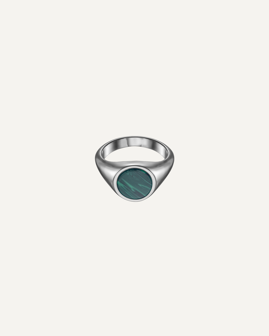 Malachite signet ring